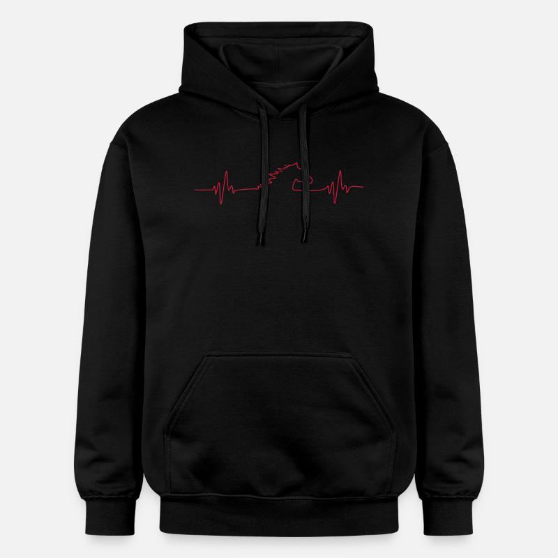 HORSEfrequency_Pferdeherzschlag - Sweat à capuche Softstyle® Gildan Unisexe - noir
