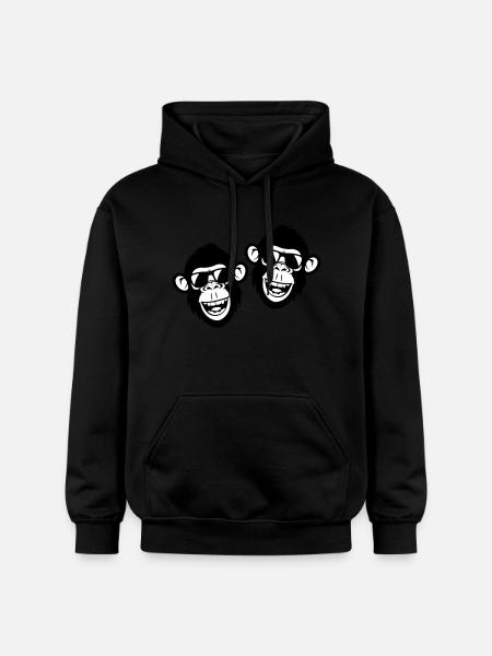 Monkey Funny Cool - Gildan Unisex Softstyle® Midweight Hoodie - black