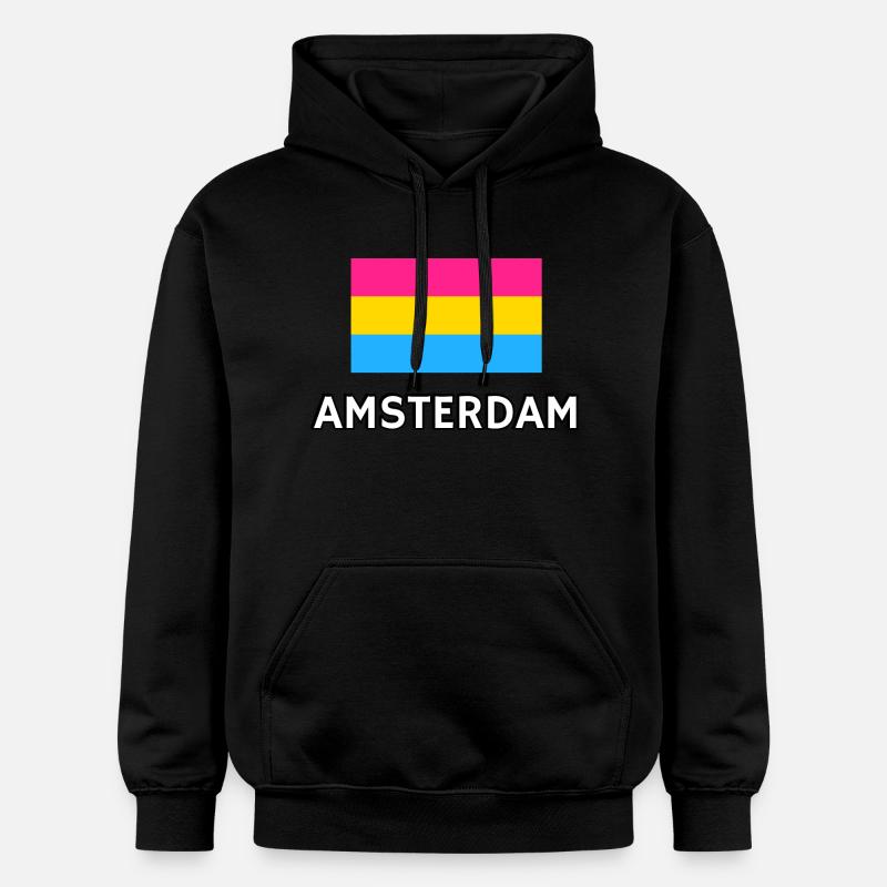 Pan Pride Flag Amsterdam - Sweat à capuche Softstyle® Gildan Unisexe - noir