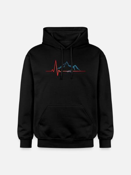 Mountains heartbeat - Gildan Unisex Softstyle® Midweight Hoodie - black