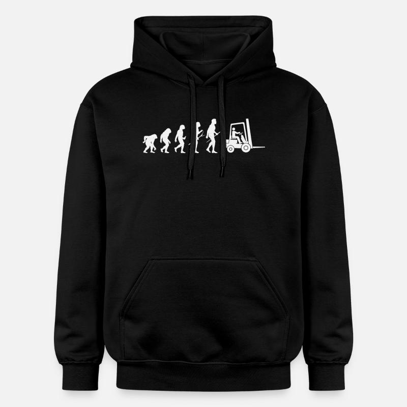 Gabelstapler-Evolution - Gildan Unisex Softstyle® Midweight Hoodie - Schwarz