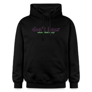 Literal Listener - Gildan Unisex Softstyle® Midweight Hoodie - Schwarz - Vorne - Marisol (170cm) & Nik (191cm)