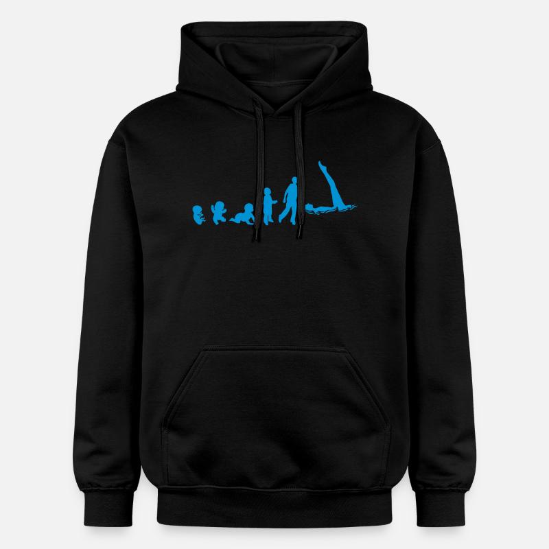 Entwicklung Synchronschwimm Fötus human8 - Gildan Unisex Softstyle® Midweight Hoodie - Schwarz