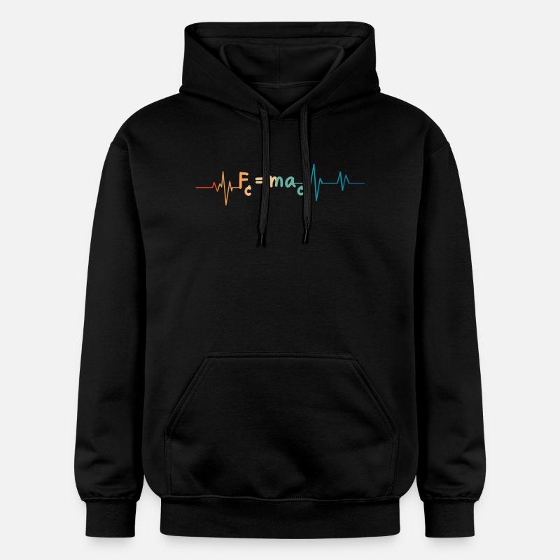 Heartbeat Retro Math Formula - Gildan Unisex Softstyle® Midweight Hoodie - black