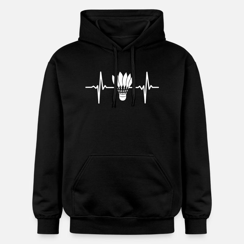 Volant de badminton Heartbeat - Sweat à capuche Softstyle® Gildan Unisexe - noir