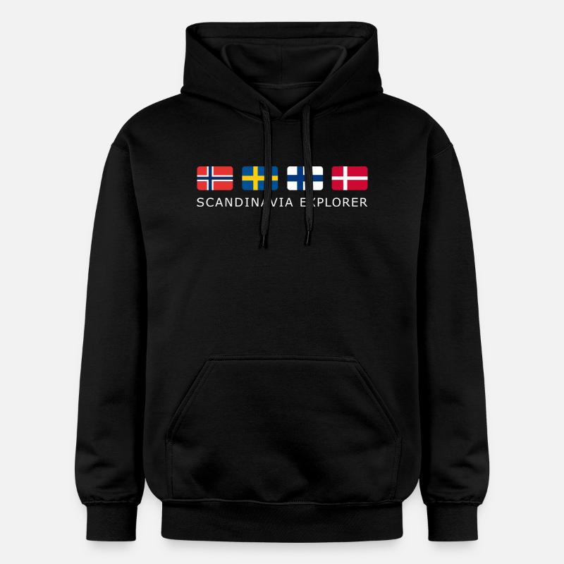 SCANDINAVIA EXPLORER white-lettered - Sweat à capuche Softstyle® Gildan Unisexe - noir