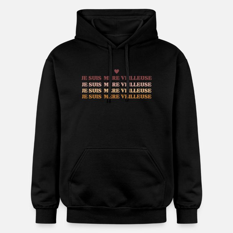 Je suis mère veilleuse - Sweat à capuche Softstyle® Gildan Unisexe - noir