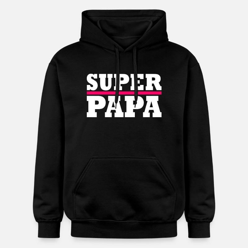 Super papa - Sweat à capuche Softstyle® Gildan Unisexe - noir