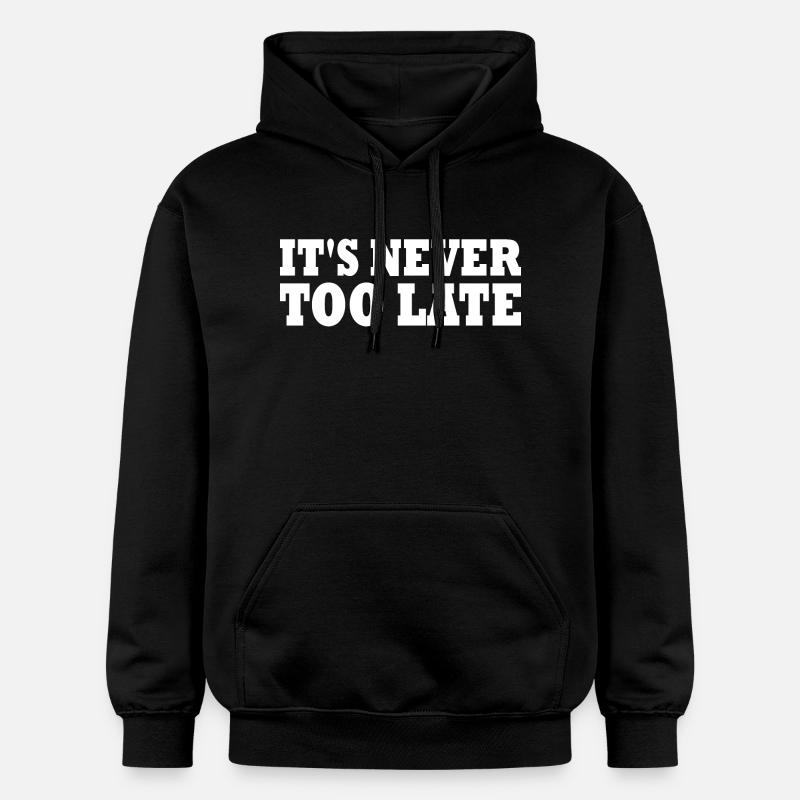 Its never too late - Sweat à capuche Softstyle® Gildan Unisexe - noir