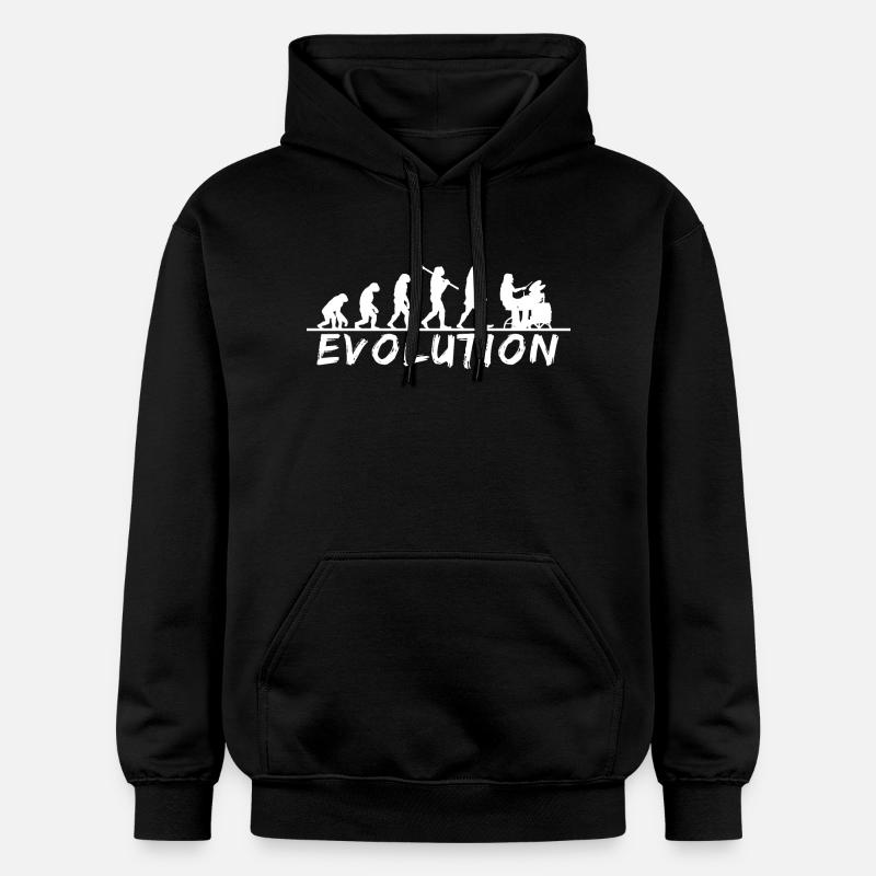 Evolution to Drummer Silhouette March - Gildan Unisex Softstyle® Midweight Hoodie - Schwarz