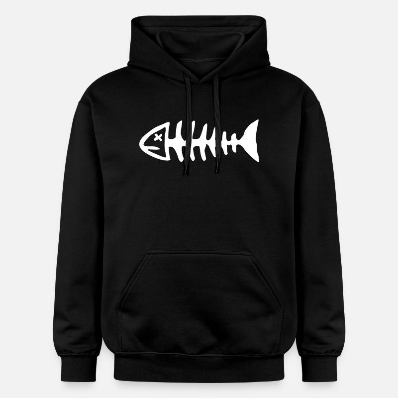 Fischskelett 2 - Gildan Unisex Softstyle® Midweight Hoodie - Schwarz