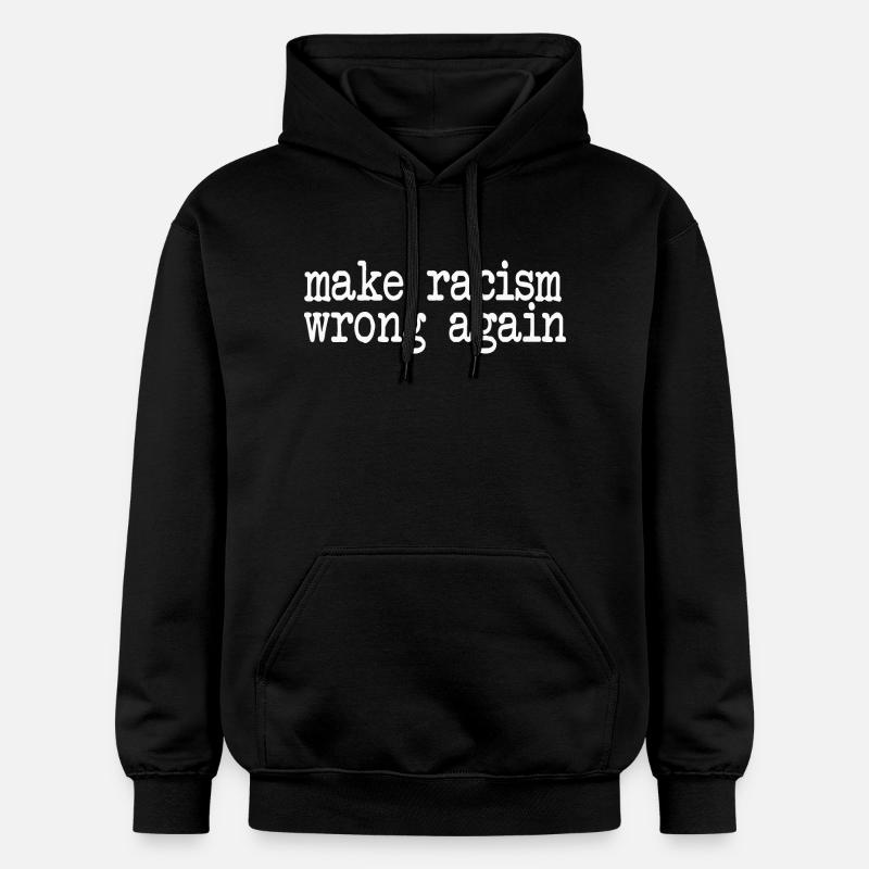 make racism wrong again - Gildan Unisex Softstyle® Midweight Hoodie - black