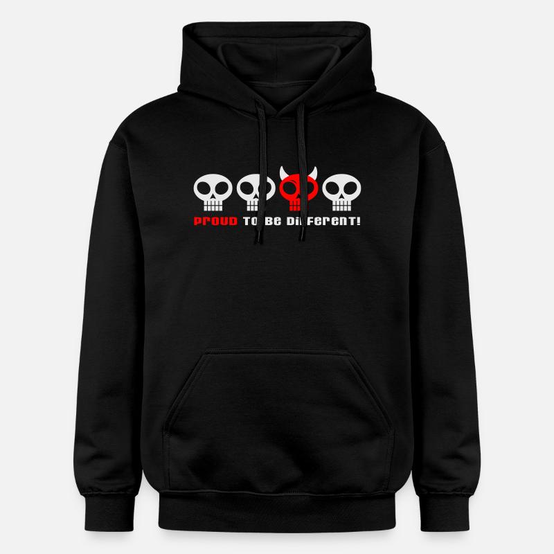 DIFFÉRENTS CRÂNES PUNKY - 2C - Sweat à capuche Softstyle® Gildan Unisexe - noir