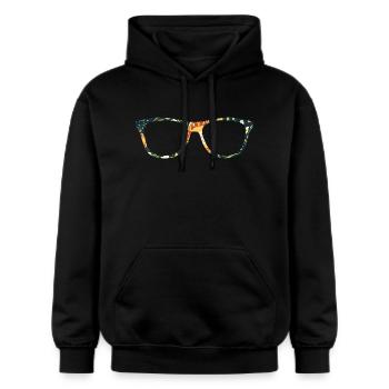 Brille - Gildan Unisex Softstyle® Midweight Hoodie - Schwarz - Vorne - Marisol (170cm) & Nik (191cm)