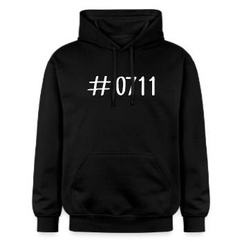 #0711 Hashtag 0711 Vorwahl Stuttgart Neckar - Gildan Unisex Softstyle® Midweight Hoodie - Schwarz - Vorne - Marisol (170cm) & Nik (191cm)