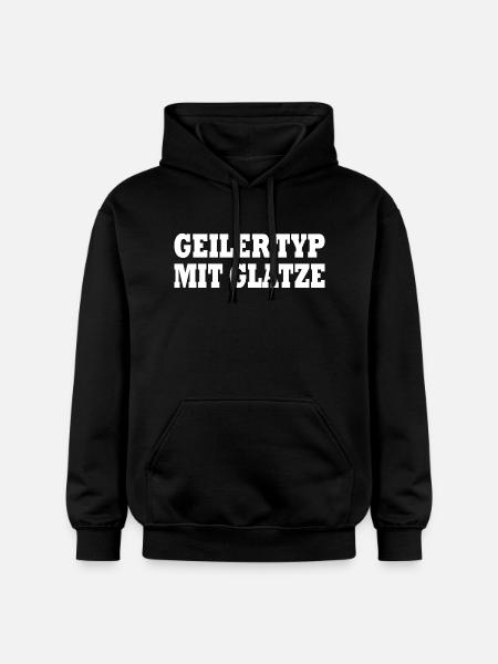 guy with bald head - Gildan Unisex Softstyle® Midweight Hoodie - black