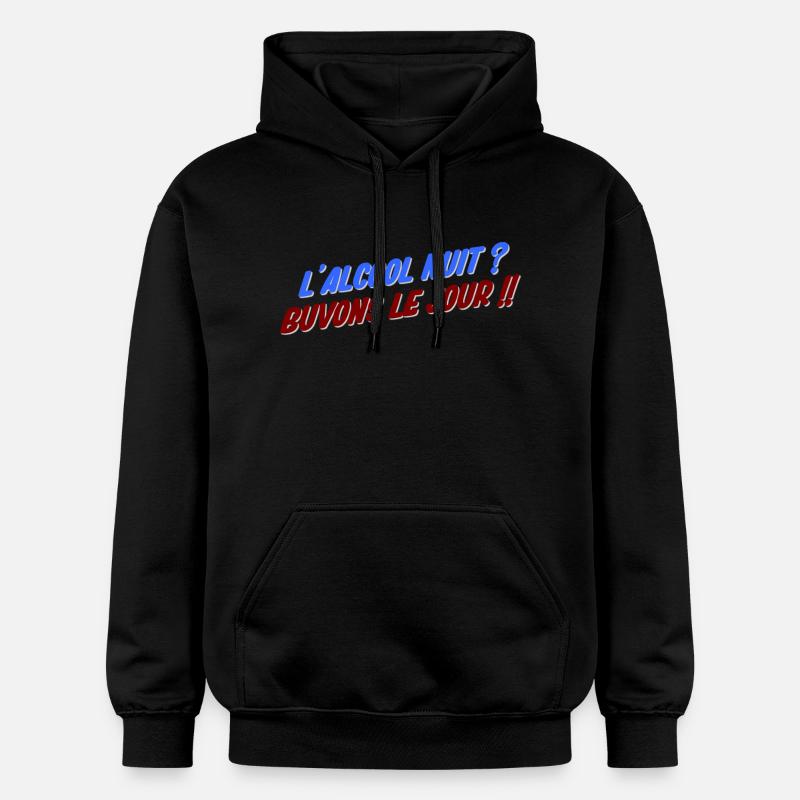 humour alcool - Sweat à capuche Softstyle® Gildan Unisexe - noir