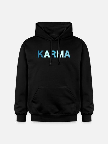 Karma Retro Lettering - Gildan Unisex Softstyle® Midweight Hoodie - black