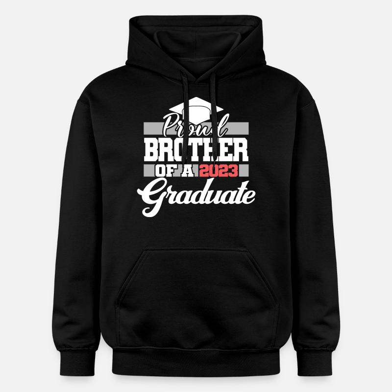Stolzer Bruder eines Abschlussgeschenks 2023 - Gildan Unisex Softstyle® Midweight Hoodie - Schwarz