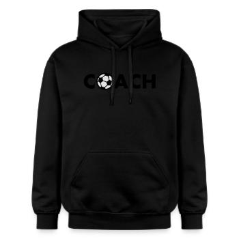 coach fußball - Gildan Unisex Softstyle® Midweight Hoodie - Schwarz - Vorne - Marisol (170cm) & Nik (191cm)