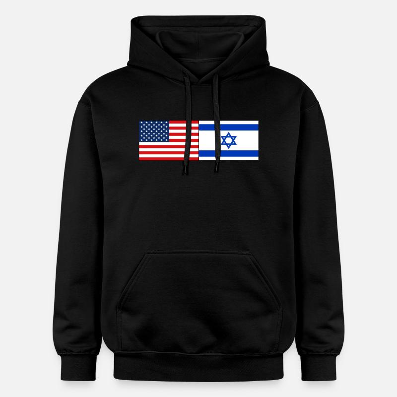 États-Unis, Israël Drapeau - Sweat à capuche Softstyle® Gildan Unisexe - noir