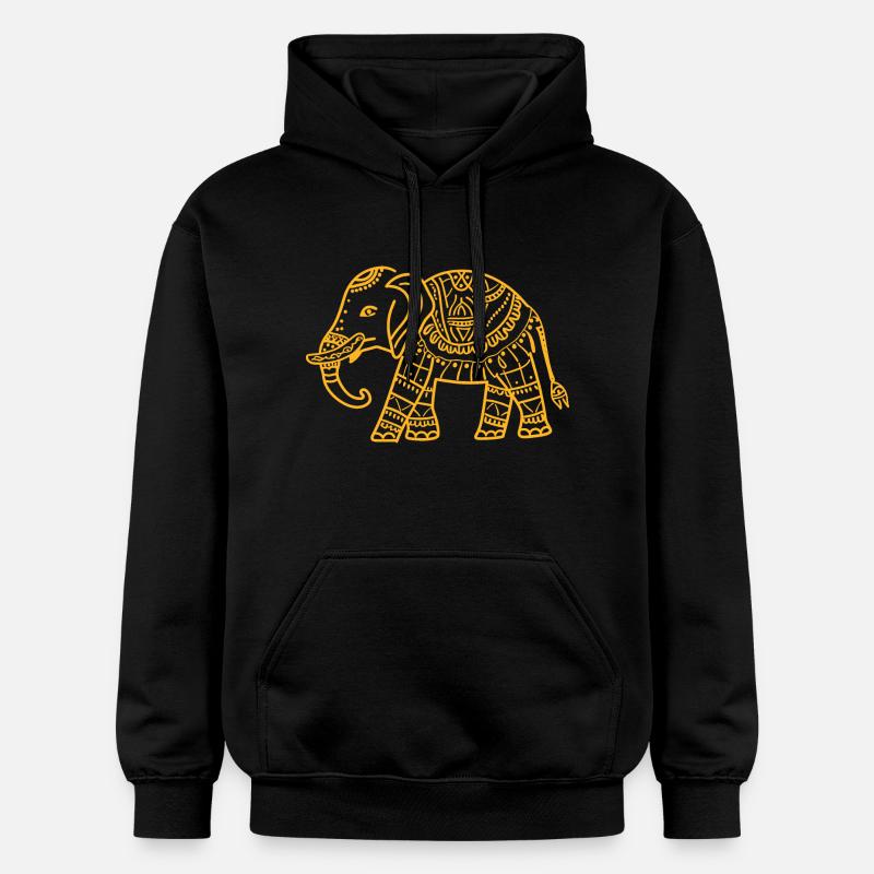 Éléphant MAndala - Sweat à capuche Softstyle® Gildan Unisexe - noir
