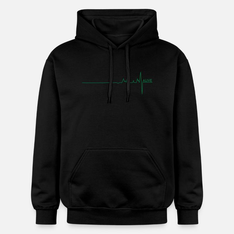 Alive pulse/UK - Gildan Unisex Softstyle® Midweight Hoodie - black