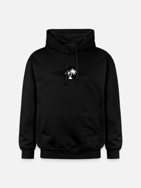 Palm Tree Symbol Island - Gildan Unisex Softstyle® Midweight Hoodie - black