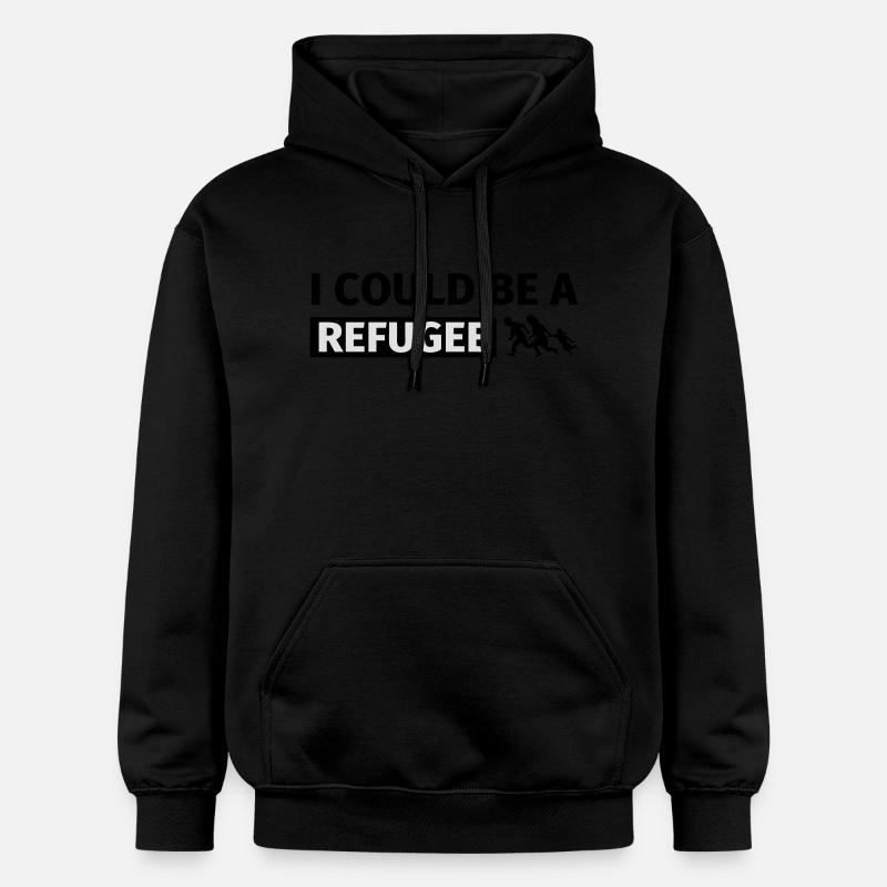 I could be a refugee - Sweat à capuche Softstyle® Gildan Unisexe - noir