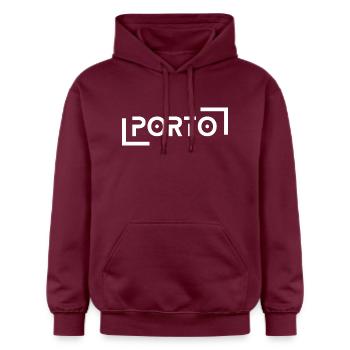 Postage - Gildan Unisex Softstyle® Midweight Hoodie - maroon - Front - Liana (172cm) & Jaron (178cm)