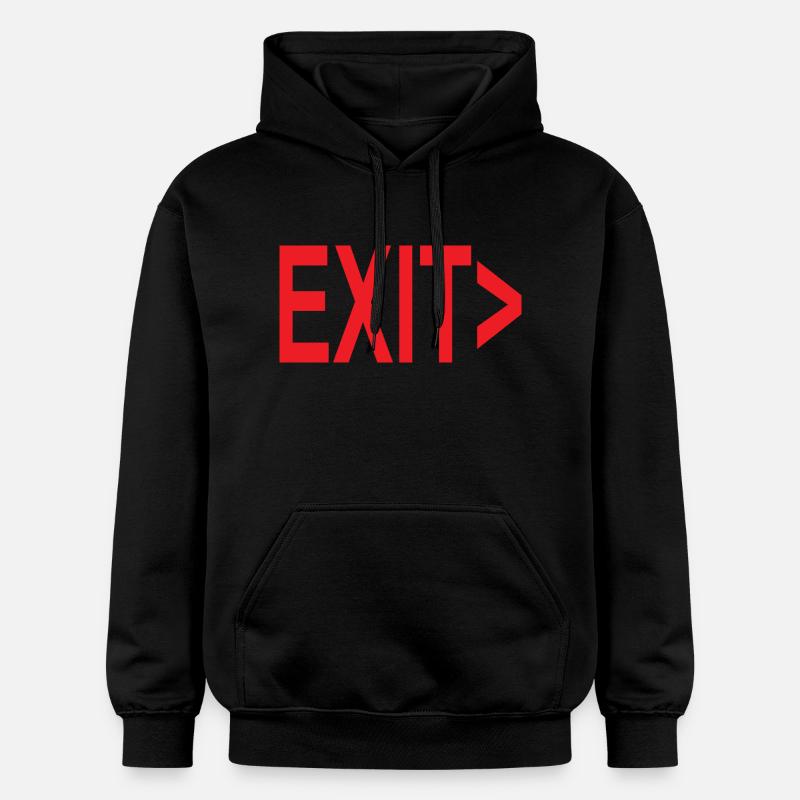 Exit / Exit / Emergency Exit - Gildan Unisex Softstyle® Midweight Hoodie - black