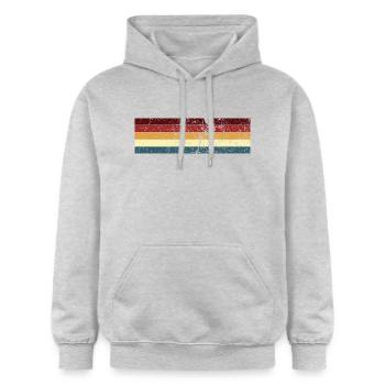 Design de rayures grunge aux couleurs vintage - Sweat à capuche Softstyle® Gildan Unisexe - gris clair chiné - Devant - Liana (172cm) & Jaron (178cm)