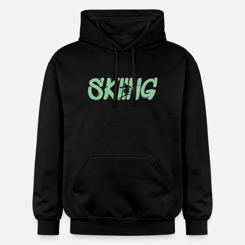 skiing ski - Gildan Unisex Softstyle® Midweight Hoodie - Schwarz