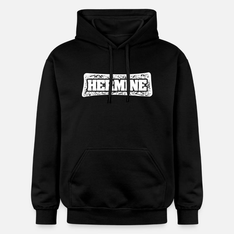 Prénom Hermine - Sweat à capuche Softstyle® Gildan Unisexe - noir