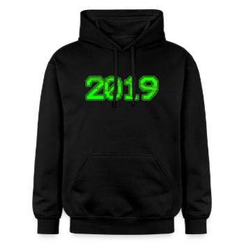 2019 2019 - Gildan Unisex Softstyle® Midweight Hoodie - Schwarz - Vorne - Marisol (170cm) & Nik (191cm)