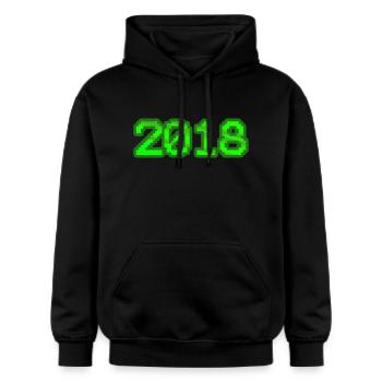 Nerd 2018 - Gildan Unisex Softstyle® Midweight Hoodie - black - Front - Marisol (170cm) & Nik (191cm)