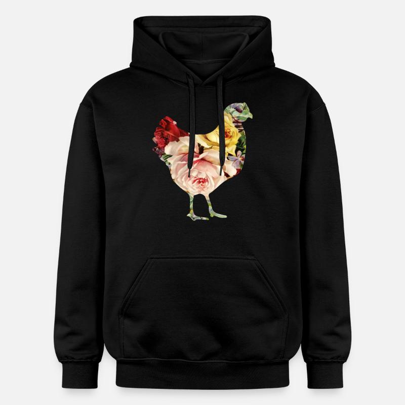 poulet fleur - Sweat à capuche Softstyle® Gildan Unisexe - noir
