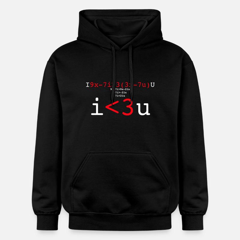 i Love you, Maths Amour - Sweat à capuche Softstyle® Gildan Unisexe - noir