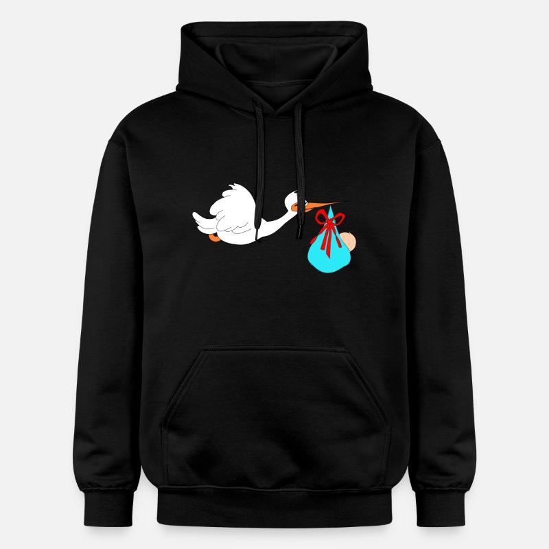 Stork apporte bébé - Sweat à capuche Softstyle® Gildan Unisexe - noir