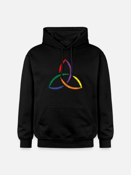 Celtic symbol Triquetra Rainbow - Gildan Unisex Softstyle® Midweight Hoodie - black
