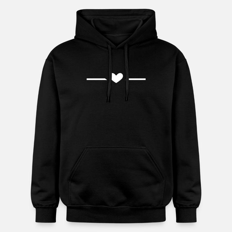 Ligne coeur blanc - Sweat à capuche Softstyle® Gildan Unisexe - noir