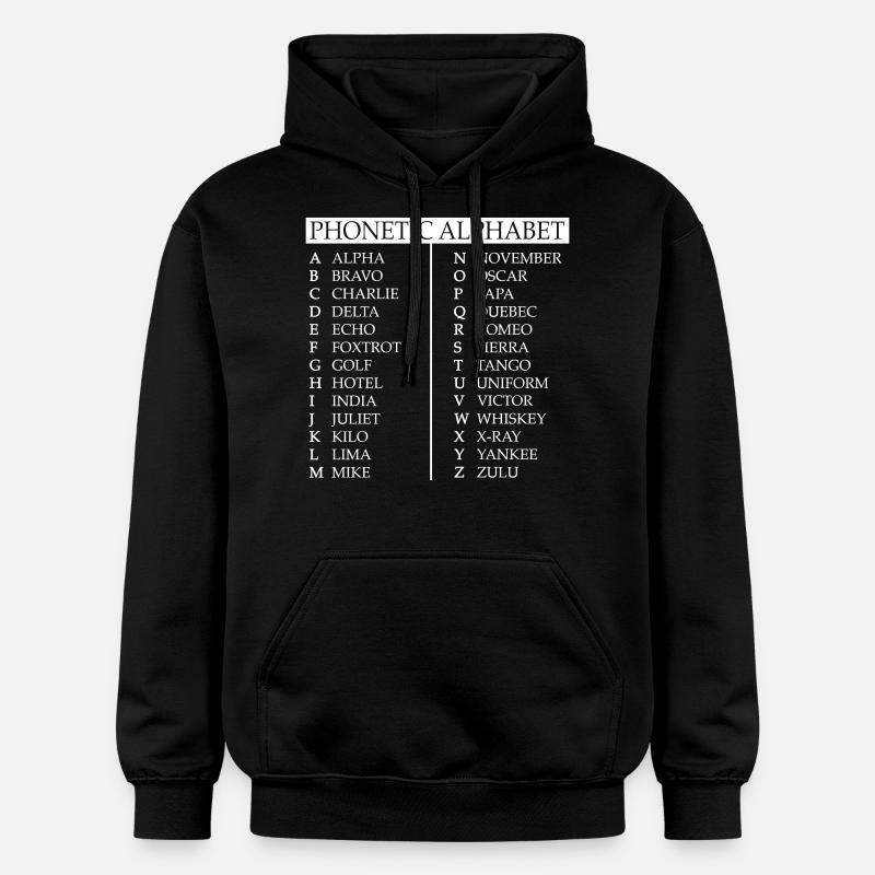 Phonetisches Alphabet - Gildan Unisex Softstyle® Midweight Hoodie - Schwarz
