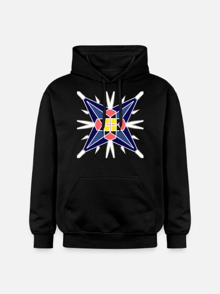 Mönster spel med olika färger! - Gildan luvtröja unisex Softstyle® Midweight - svart