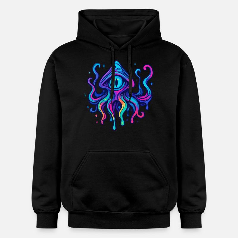 Pieuvre borgne - Sweat à capuche Softstyle® Gildan Unisexe - noir