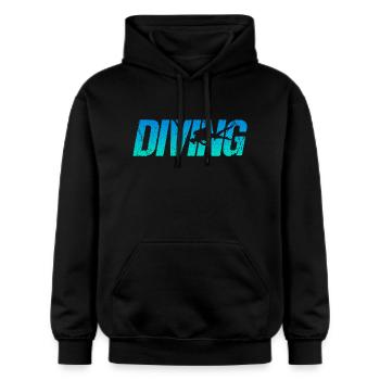 Tauchen - Gildan Unisex Softstyle® Midweight Hoodie - Schwarz - Vorne - Marisol (170cm) & Nik (191cm)