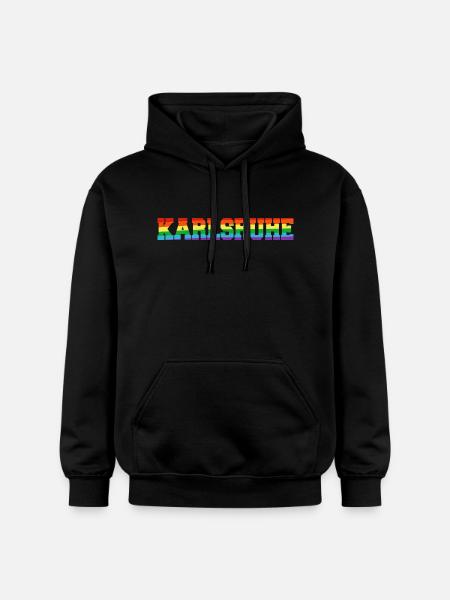 Karlsruhe Regenbogenfahne - Gildan Unisex Softstyle® Midweight Hoodie - Schwarz