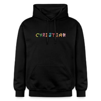 Christian - Gildan Unisex Softstyle® Midweight Hoodie - Schwarz - Vorne - Marisol (170cm) & Nik (191cm)