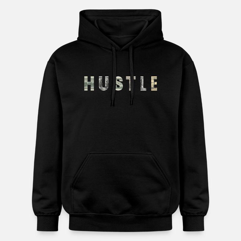 Hustle Money Texture Motivation Inspiration - Sweat à capuche Softstyle® Gildan Unisexe - noir