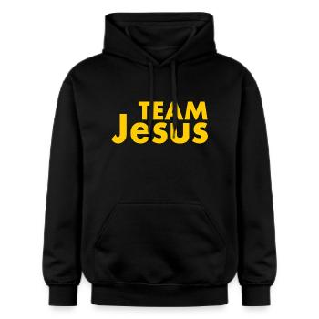 Team jesus - Gildan Unisex Softstyle® Midweight Hoodie - black - Front - Marisol (170cm) & Nik (191cm)