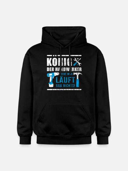 Koning van de ambachtslieden | Geschenk bouwplaats - Gildan uniseks Softstyle® Midweight hoodie - zwart